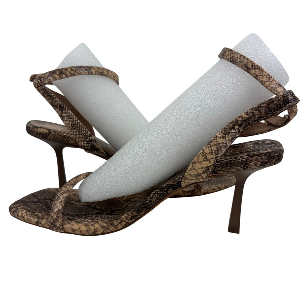 NEW YORK & CO ASHLYN SNAKE PRINT SQUARE TOE HEELS IN NATURAL NWOB SIZE 11 - Picture 9 of 14